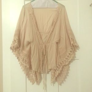 Beige open tunic